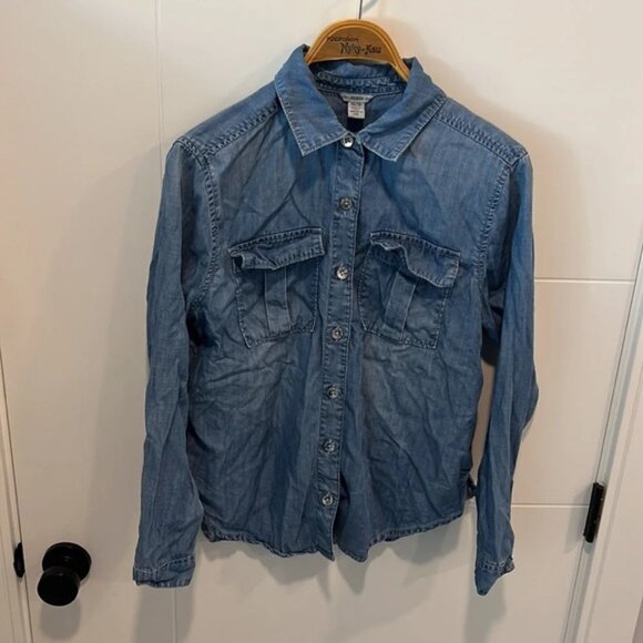 Guess vintage button up denim shirt  size XS - Picture 5 of 9